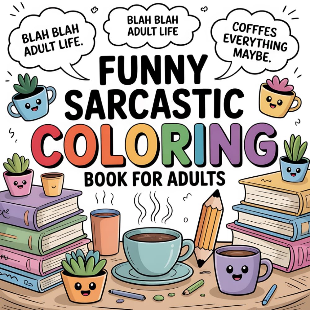 Funny Sarcastic Coloring Book For Adults: “Because Therapy Is Expensive and Coloring Is Cheaper.”