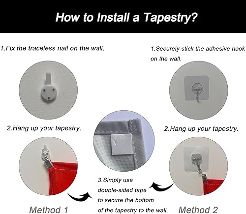 Miniatura 6 de Tapiz de motocicleta de Santa Claus, tapices festivos para decoración del hogar para sala de estar y dormitorio (escena de motocicleta Santa, 79