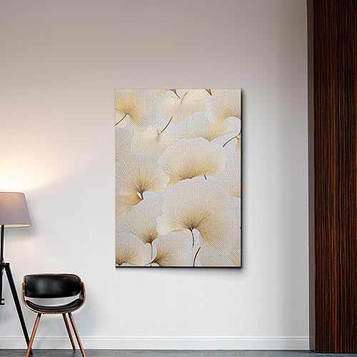 Miniatura 3 de Original Ginkgo biloba Print On Canvas, Modern Textured Gold Wall Art, Abstract Gold Leaves Print, Living room Wall Decor, Canvas Art, Arts