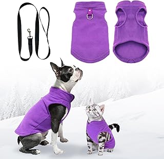 Dog Coat for Small Dogs, Purple Dog Jumper for Small Dogs, Dog Coat Winter, Dog Coat for Small Dogs, Dog Coat with Harness, Winter Coat Dog for Small Dogs, Indoor and Outdoor Use, L product image
