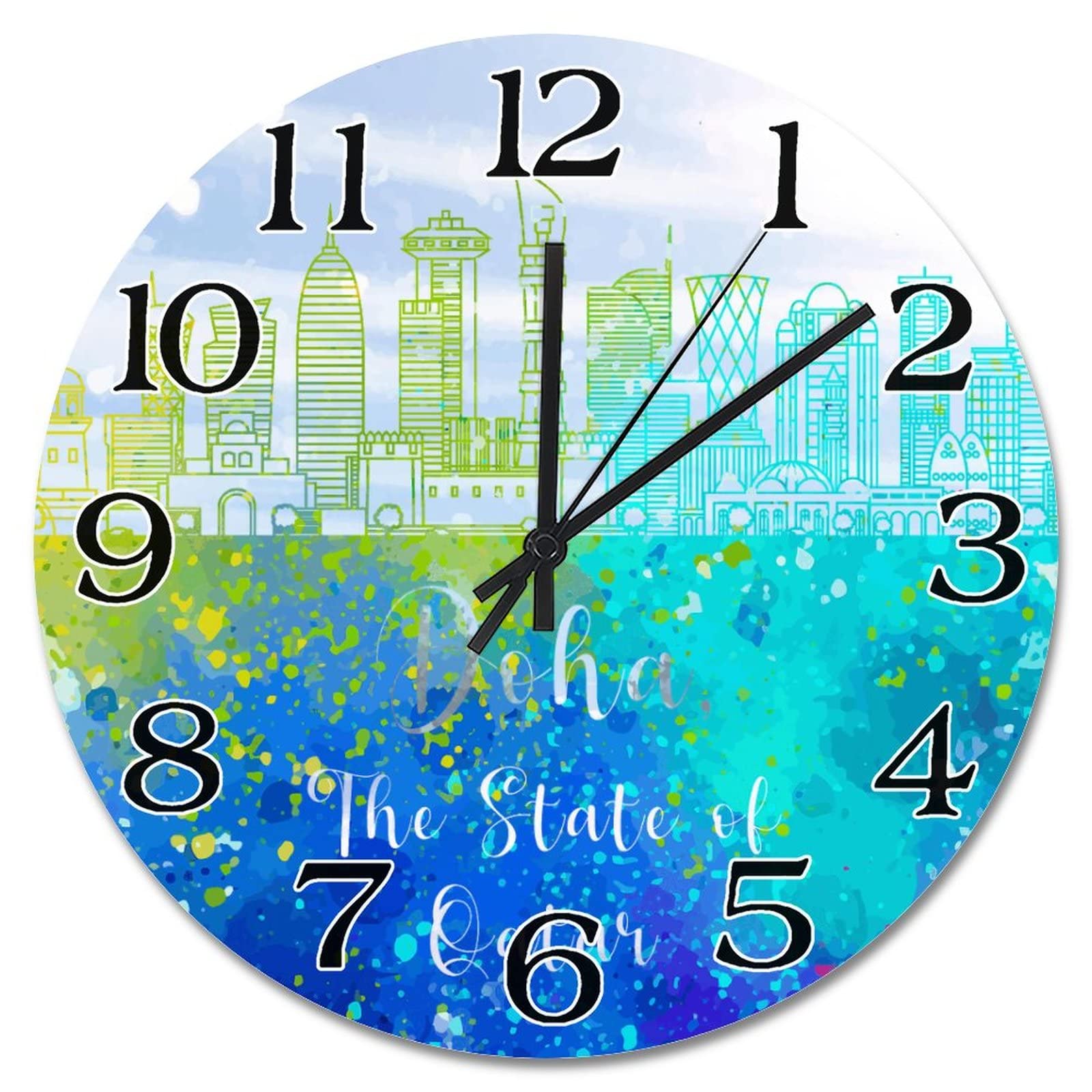 Horloge murale amusante Doha décoration grand format 38,1 cm pour grand salon