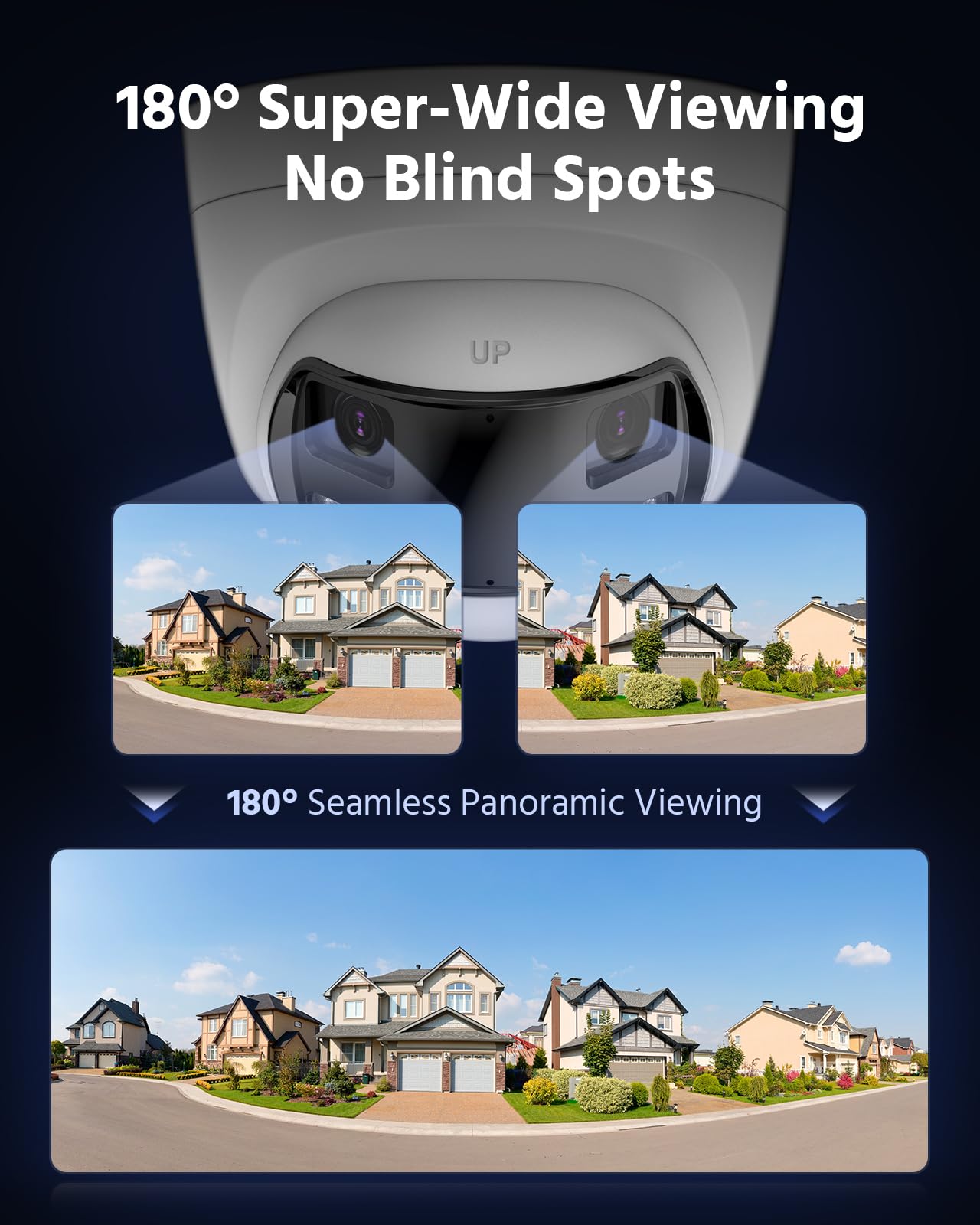 ANNKE Telecamera di sicurezza analogica da 5 MP, telecamera aggiuntiva a cupola cablata per sistema TVI analogico, grandangolo di 180°, doppia illuminazione, audio usa e getta, IP67 (nessuna