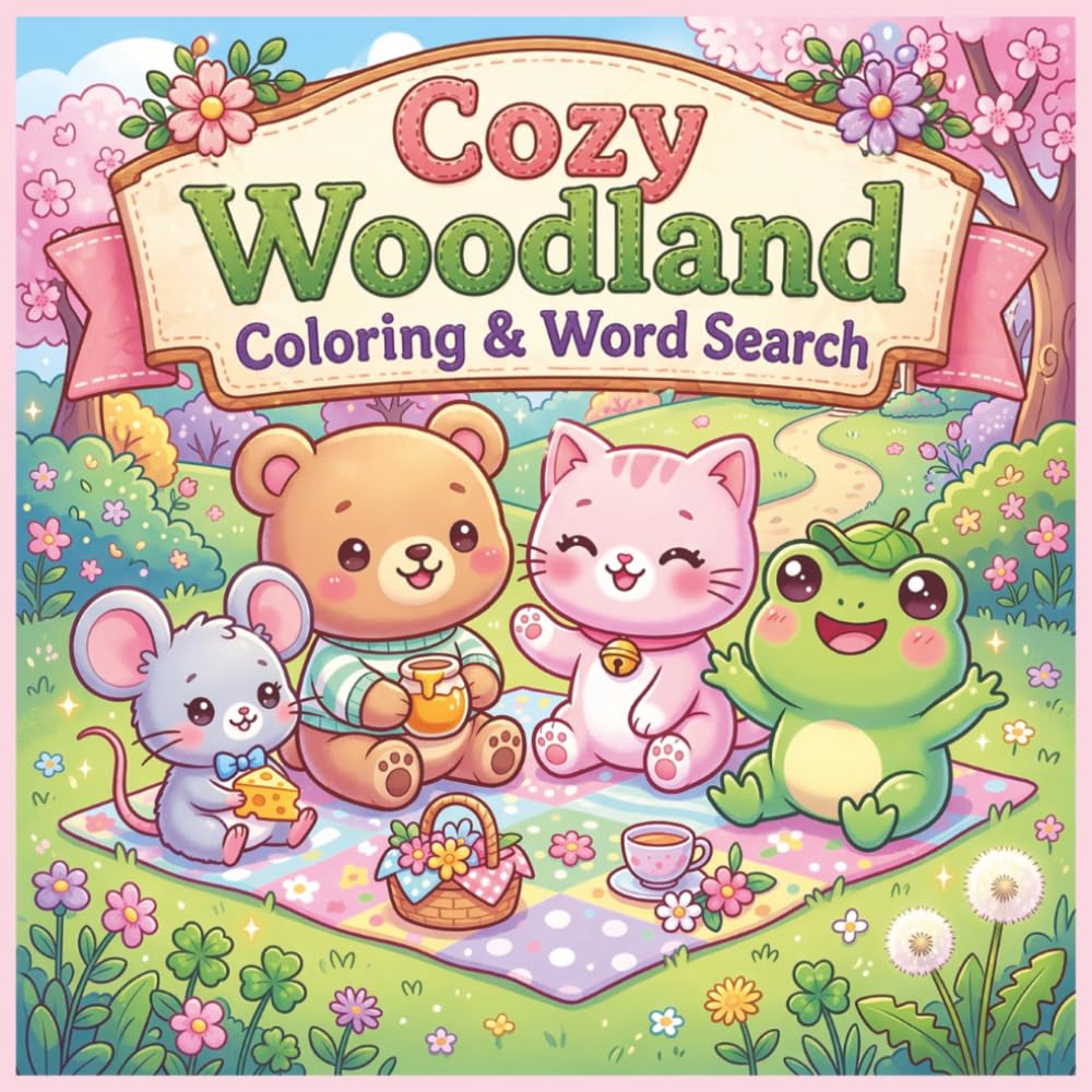 Cozy Woodland Coloring & Word Search