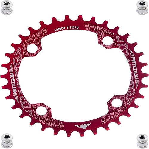 Miniatura 27 de YBEKI Plato de 104BCD redondo ovalado, estrecho, ancho, para bicicleta de montaña de 8, 9, 10, 11 velocidades, bicicleta de montaña, BMX, 30T, 32T