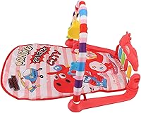 Vista 6 de Baby Gym Play Mat with Mirror Rattle, Early Education Toys for Infants, Tummy Time Activity Mat for Sensory Development