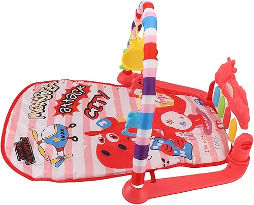 Miniatura 6 de Baby Gym Play Mat with Mirror Rattle, Early Education Toys for Infants, Tummy Time Activity Mat for Sensory Development