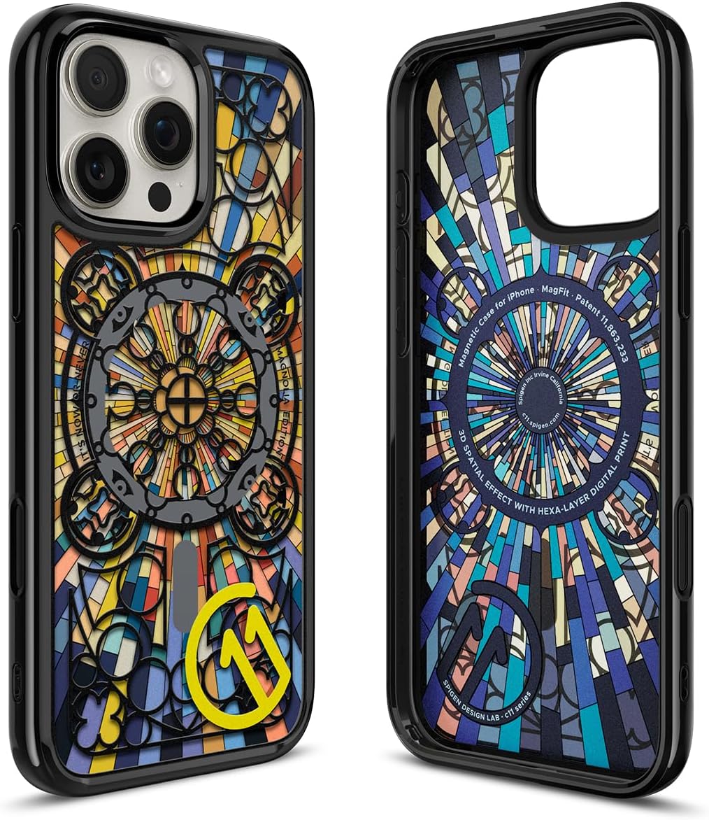 Spigen for iPhone 16 Pro Max Case, Ultra Hybrid MagFit c11 Collection [Customized Multi-Layered Digital Printing Design] [Military-Grade Protection] [Compatible with Magsafe] - Magnolia image 2