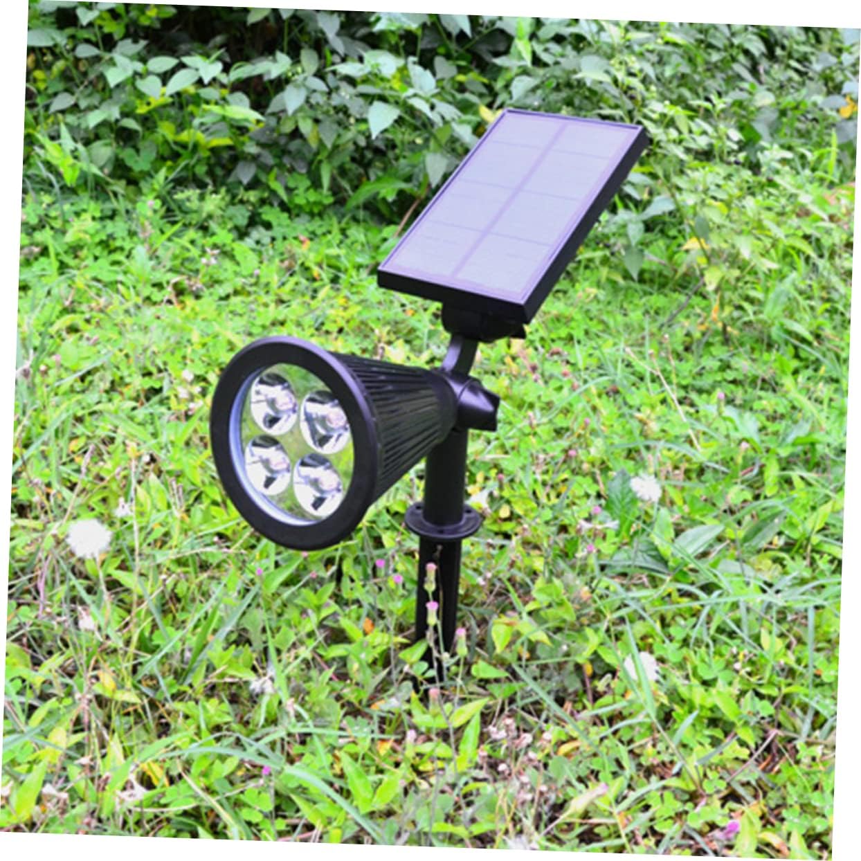 2Pcs Solar Spotlights RGB Landscape Lighting with LEDs Solar Powered Outdoor Lamp for Pathways Gardens and Patios Easy Installation No Wiring Required