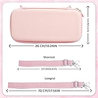 Vista 2 de RHOTALL Cute Sakura Carrying Case Set for Nintendo Switch OLED,Pink Flower Accessories Bundle for Switch OLED with Hard Case, Screen Protector, 4