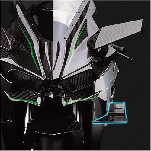 Miniatura 2 de Ala de viento fija de fibra de carbono ABS para motocicleta, compatible con Kawasaki, compatible con Ninja H2 H2R, ala de viento fija aerodinámica,