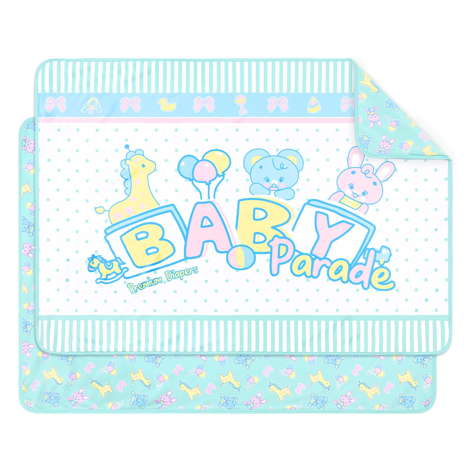 LittleForBig Washable Reusable Waterproof Moisture-Absorbing Adult Diaper Printed Change Pads Bed Pads Pee Pads - Baby Parade Changing Mat (41"×28.5")