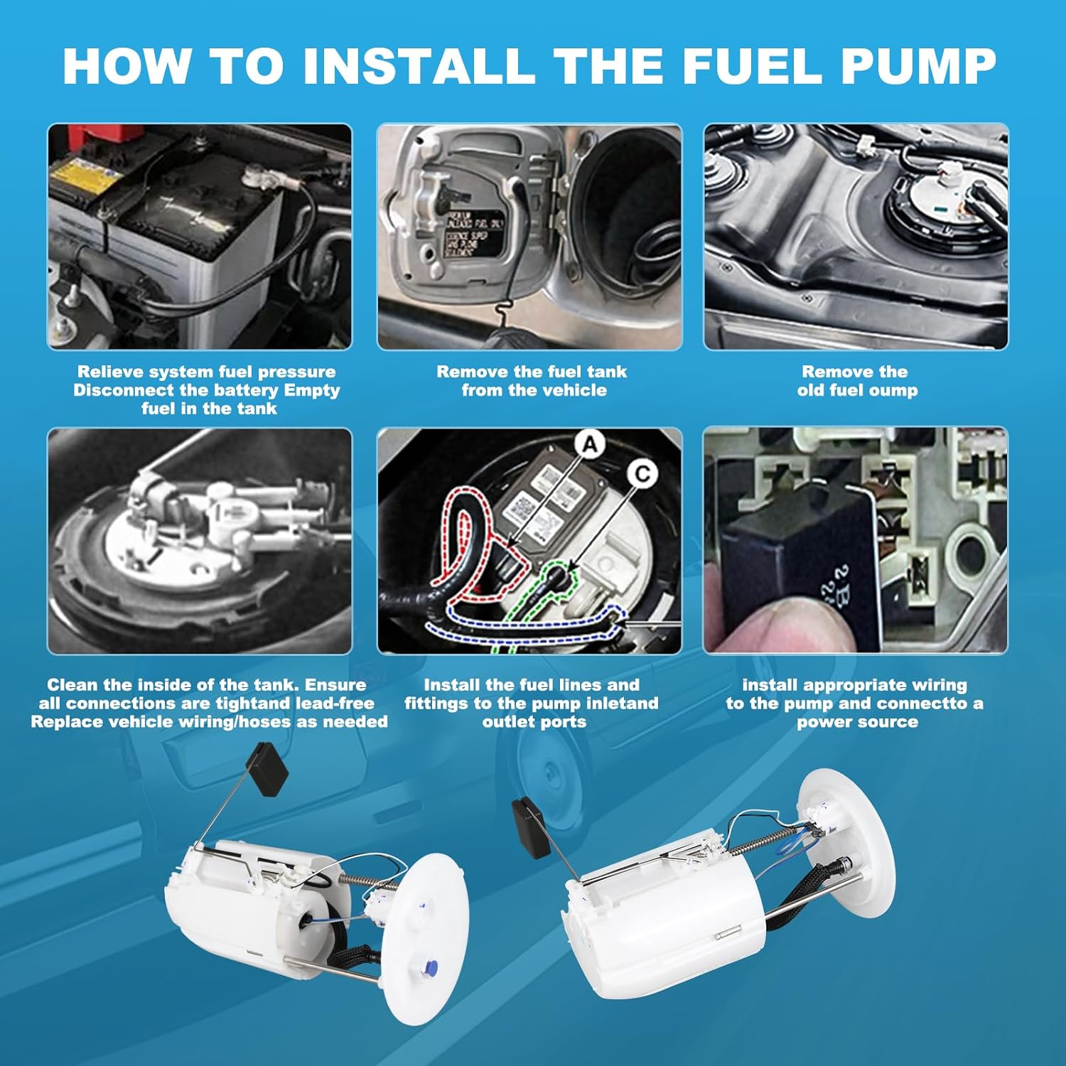 OTO-K Electric Fuel Pump Module Assembly Compatible with Toyota Highlander 2014-2016 & Lexus RX350 2010-2015 V6 3.5L Gas