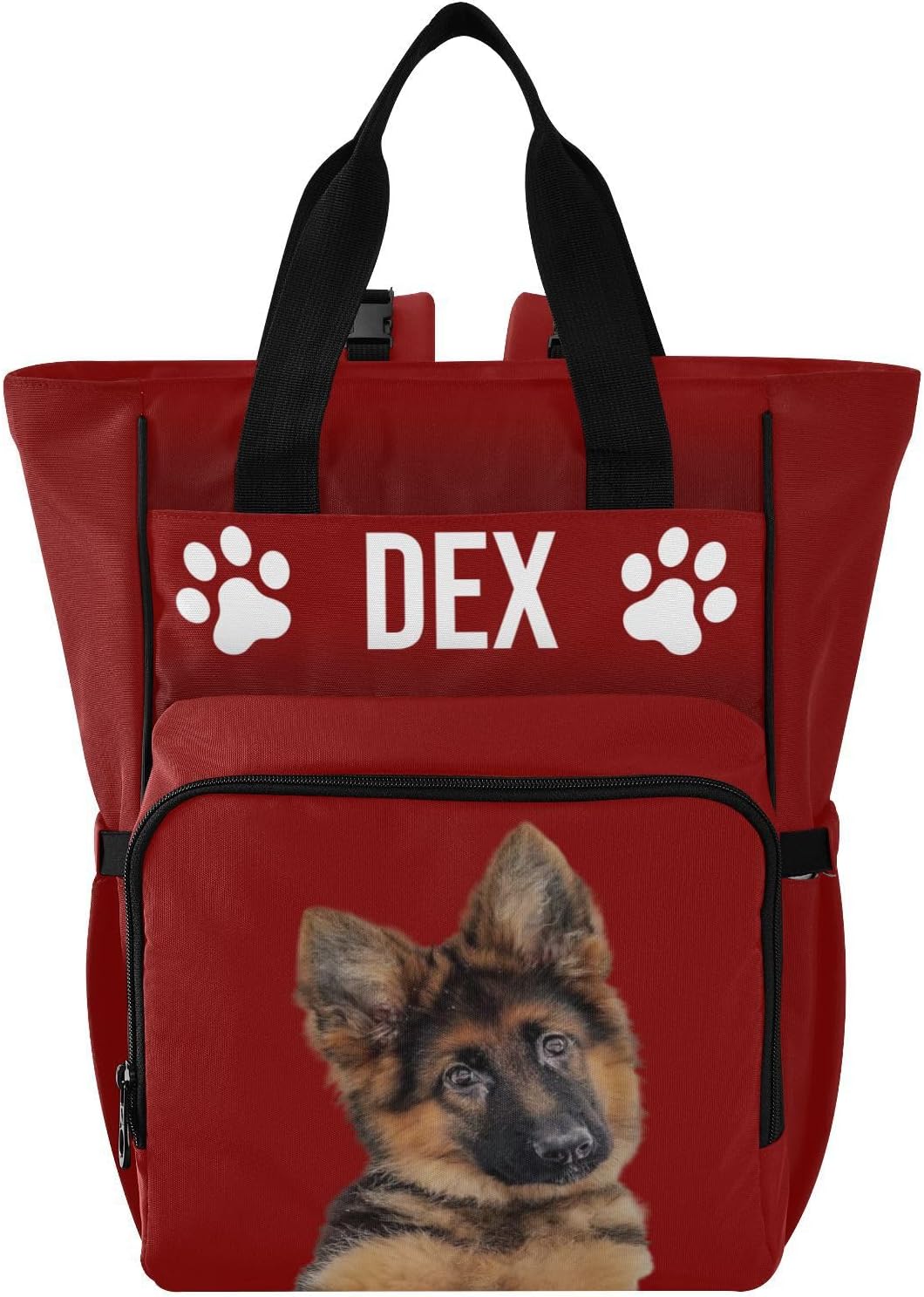 Emelivor Custom Pink Diaper Bag Dog Backpack Multifunction Waterproof Travel Backpack Personalized Fashion Shoulders Bag with Insulated Pockets for Mom Gifts
