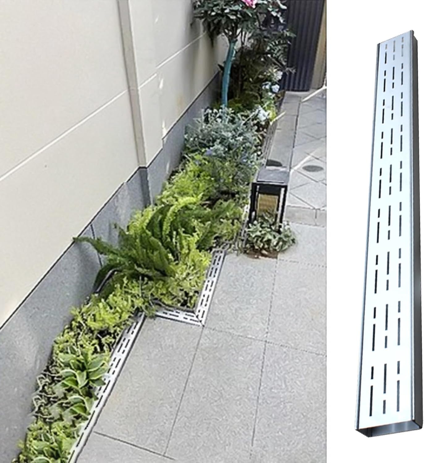 BUYISI Stainless Steel Drain Grate Outdoor Drainage Cover Channel Grate Rainwater 150 150 20 2mm