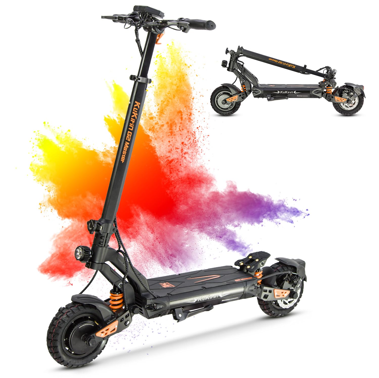 KUKIRIN G2 Master Monopattino Elettrico per adulti, Batteria 20,8 Ah & Doppio motore anteriore & posteriore, Sospensione Idraulica Ammortizzato &10 Pollici Scooter Elettrico Pieghevole Fuoristrada