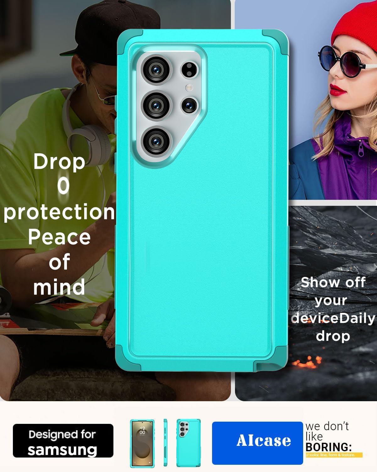 AICase for Samsung Galaxy S25 Ultra Case,3-Layer Heavy Duty Pocket-Friendly Rugged Durable Military Grade Protection Shockproof/Drop Proof/Dust Proof Protective Cover for Galaxy S25 Ultra 2025_3 - Image 5