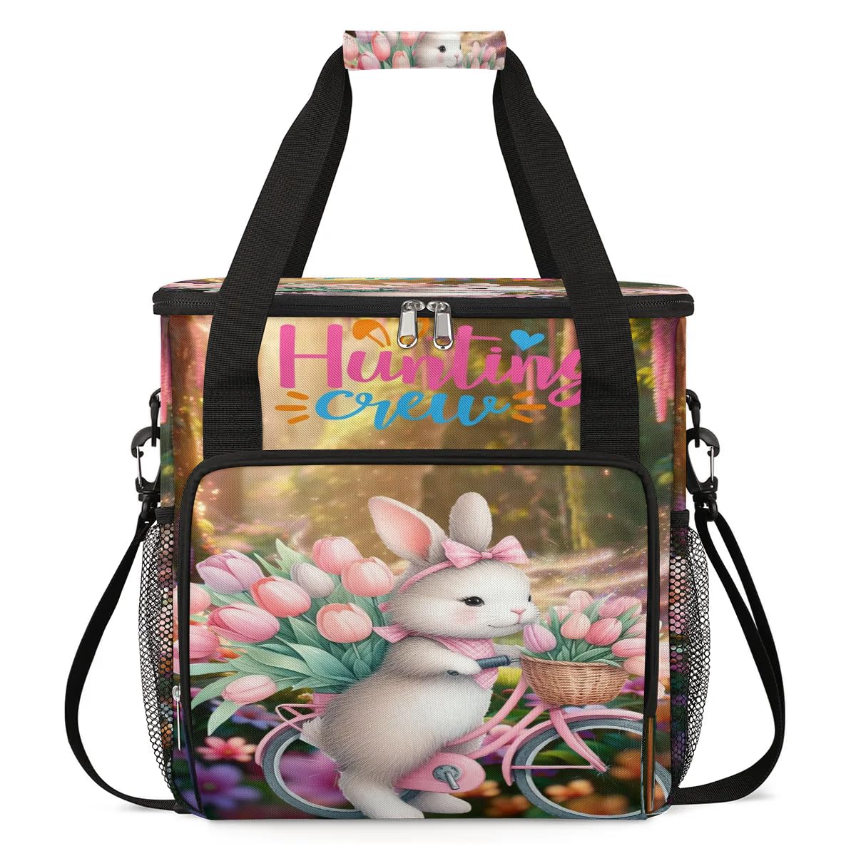Coffee Maker Carring Bag Easter Animal Rabbirt Travel Carrying Storage Tote Bag Compatible with Keurig K-Mini or K-Mini Plus Portable Single Serve Coffee Brewer Case with Pockets for K-cup Pods