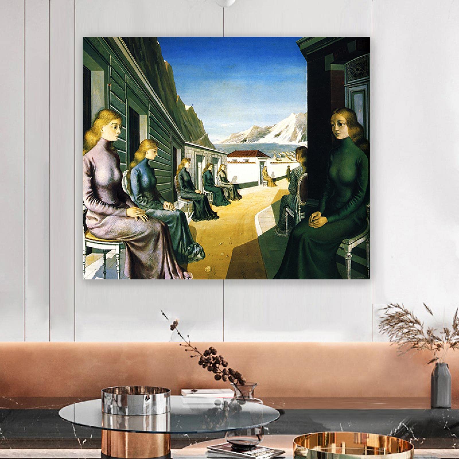 Amazon.com: Framed-Famous Paintings Paul Delvaux Print on Canvas