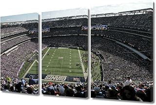 TUMOVO 3 Panel MetLife Stadium Canvas Wall Art American Soccer Prints Sports Artwork Wall Decor Home Picture for Bedroom Living Room New York, US Paintings Posters Framed Ready to Hang, 36" Wx24 H