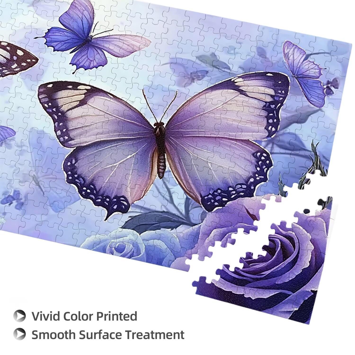 Drewniane puzzle dla dorosłych 1100 sztuk | różowy motyl | Zabawki edukacyjne | Puzzle dla dorosłych i dekoracje rodzinne | Rozmiar 87 x 42 cm | Prezent dla dorosłych | Prezenty świąteczne x-681