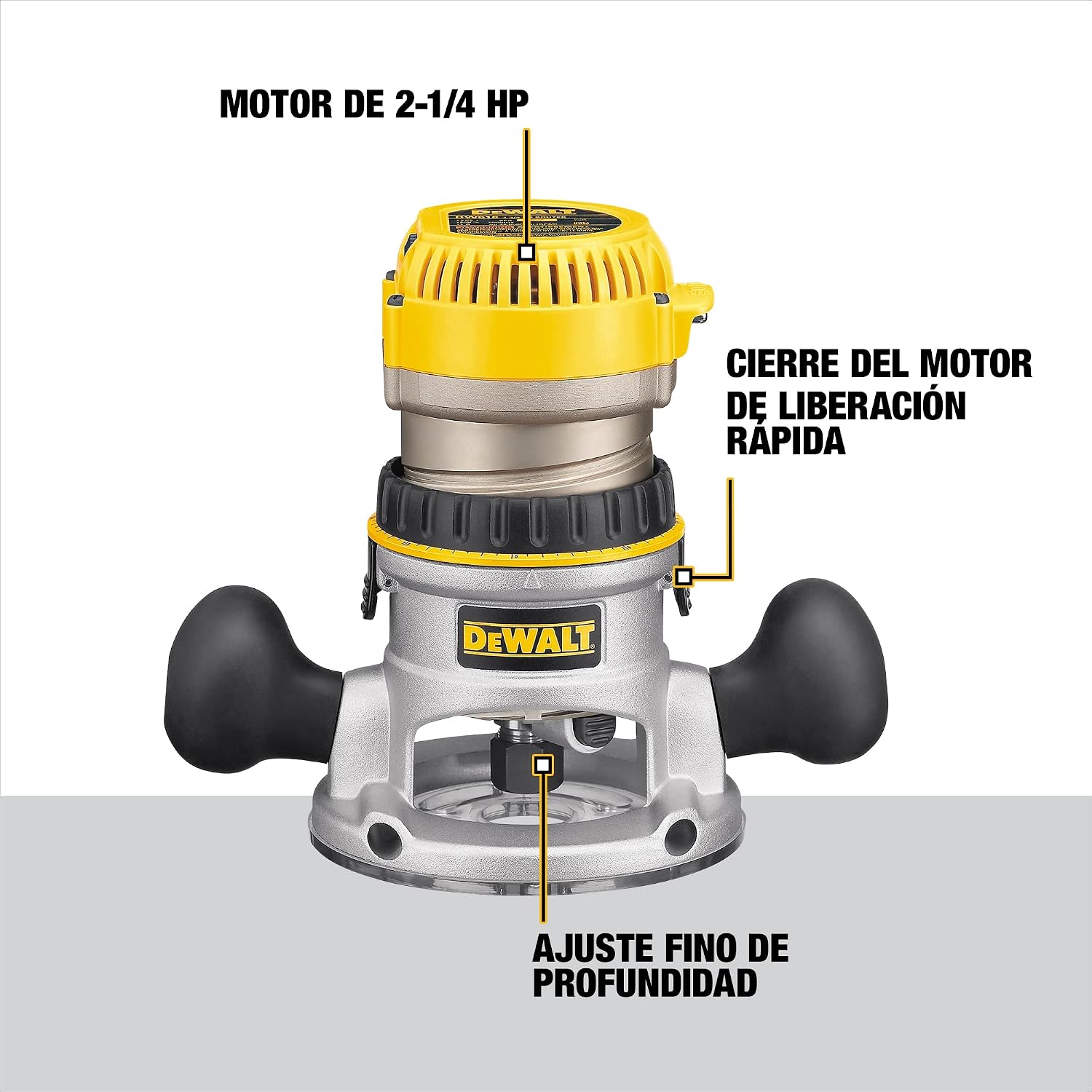 DEWALT Router, Fixed Base, 12-Amp, 24,000 RPM Variable Speed Trigger, 2-1/4HP, Corded (DW618) Yellow