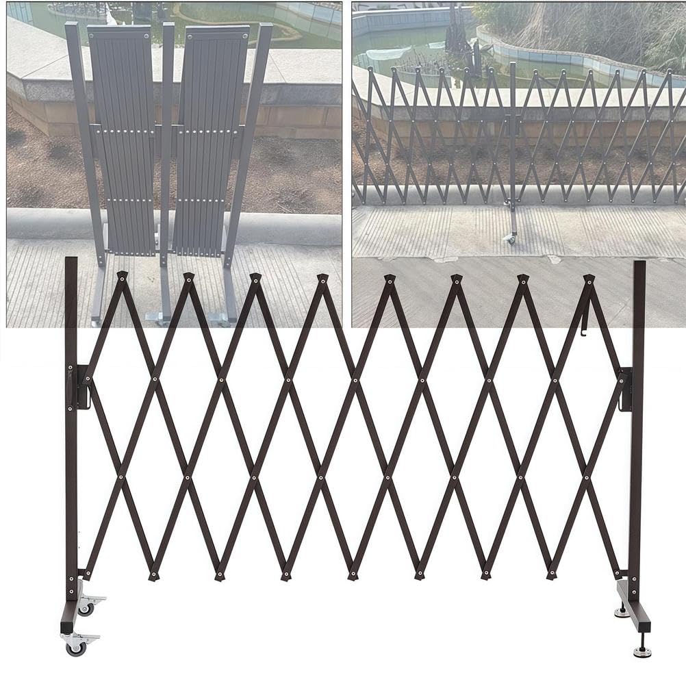Cancello Recinzione Retrattile Alluminio, Barriera Sicurezza Facilmente Montabile con Ruote, Girevole 0 a 180 Gradi, Cancello Barriera Portatile per Interni ed Esterni