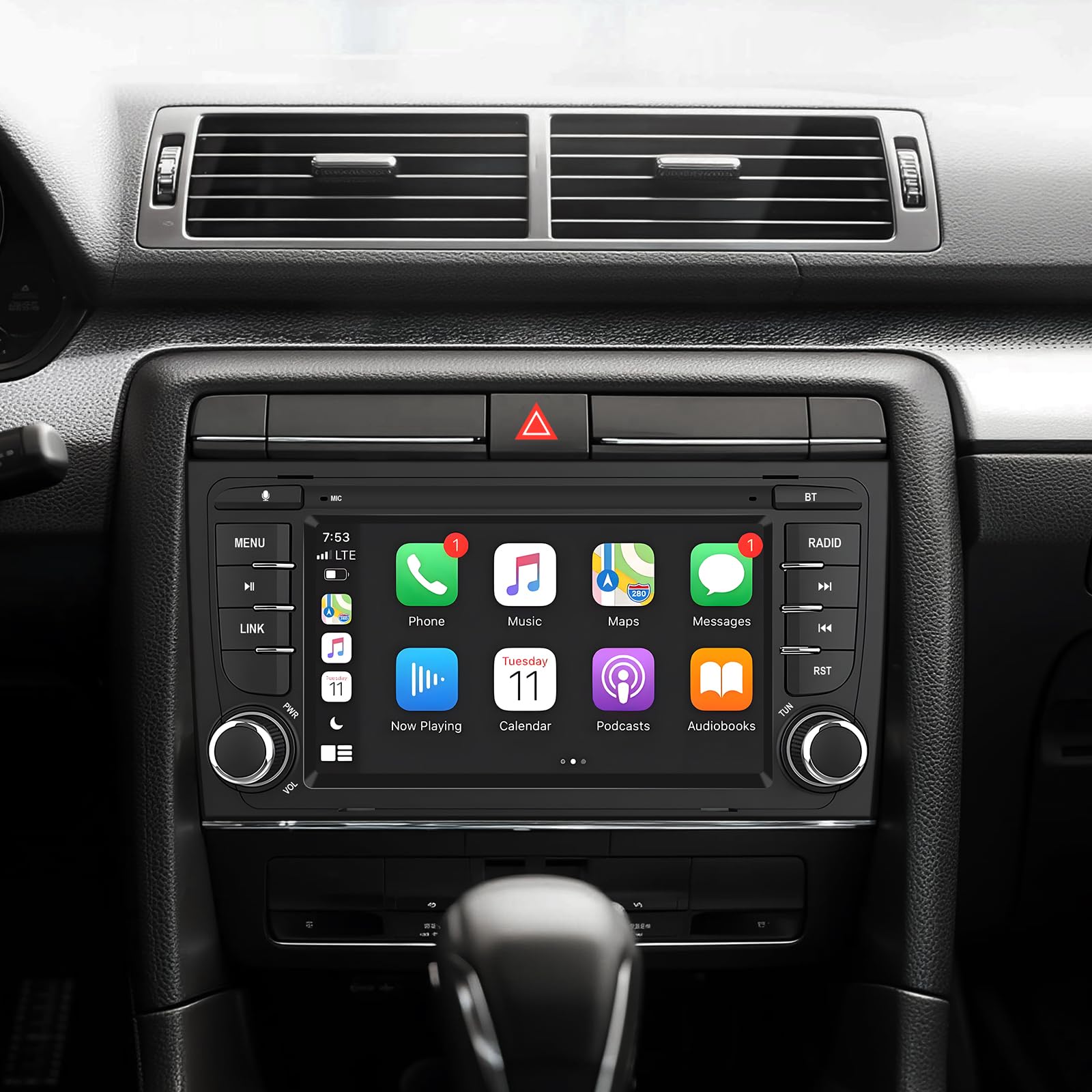 Autoradio Linux per Audi A4 B6, B7, S4 RS4–Avvio in 3 secondi | Schermo IPS 7", CarPlay & Android Auto wireless, AM/FM/RDS, DSP, USB, Bluetooth, microfono, comandi al volante – plug & play