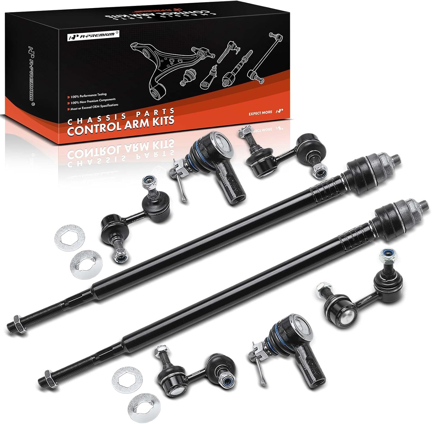 A-Premium 8Pcs Suepnsion Kit, Front & Rear Sway Bar Link, Inner & Outer Tie Rod End, Compatible with Acura RSX 2002 2003 2004 2005 2006