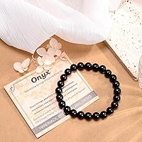 Vista 3 de MASSIVE BEADS Pulsera elástica de yoga hecha a mano con piedra natural, cristal curativo, energía, regalos para adultos unisex de 0.157 in, 0.236