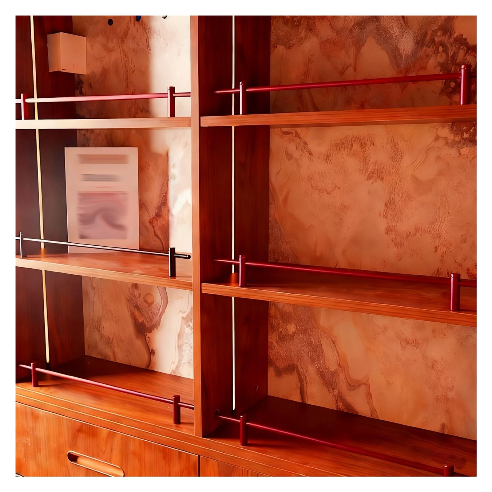 Barandillas de aluminio para estantes y revisteros de salón u oficinas