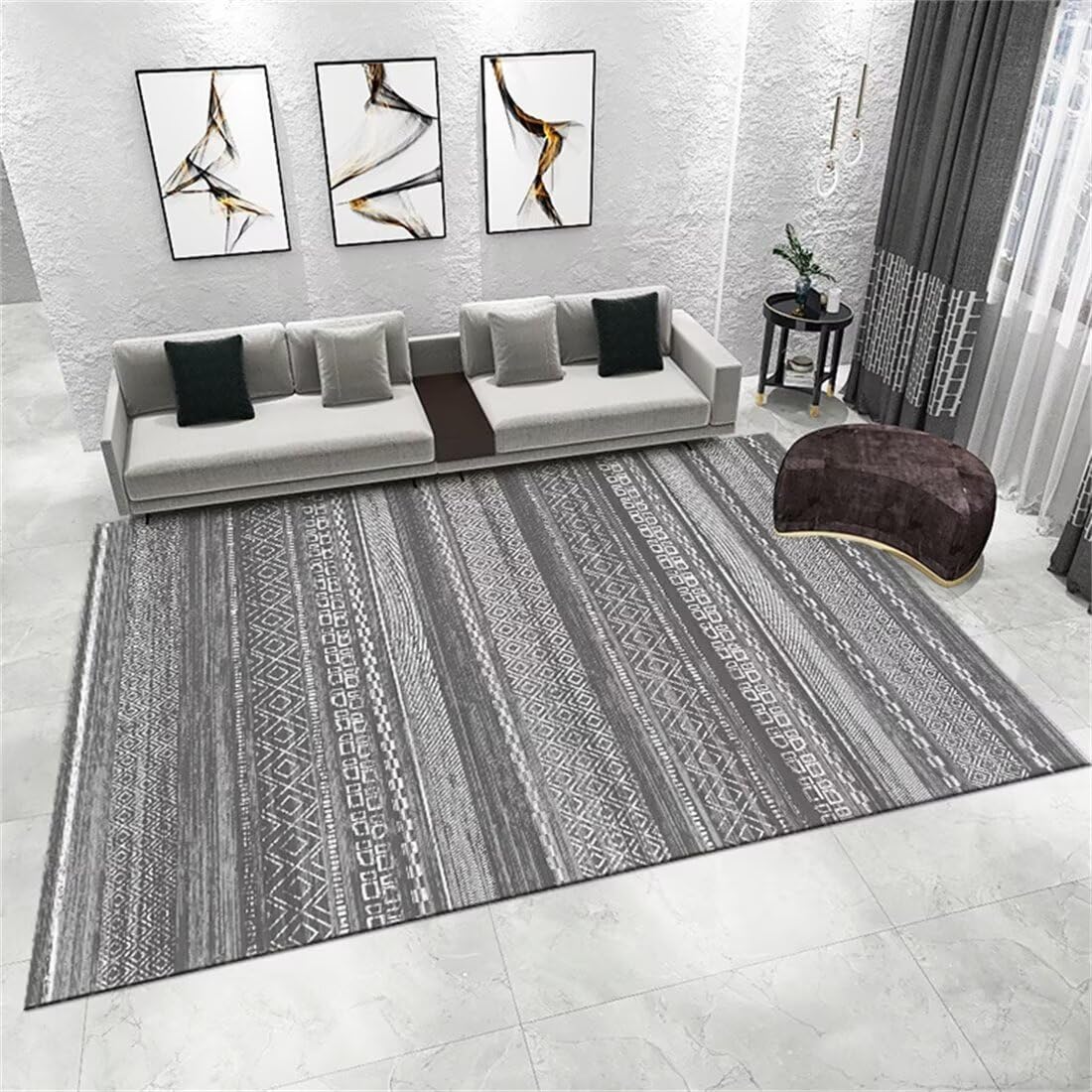 Tapis pour chien grande taille 60x90cm lavable tapis extérieur salon gris