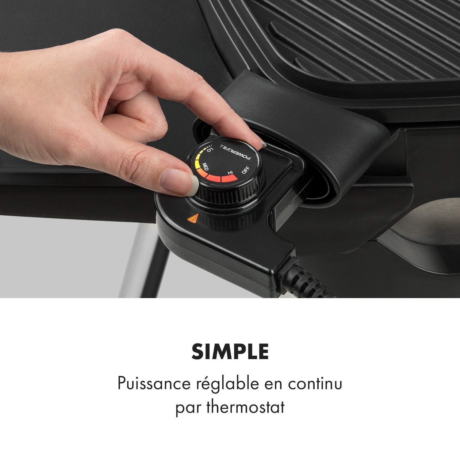 Klarstein Gatsby Gril de table électrique sur pied : 2000 W, EasyGrill Concept, surface de gril: 40 x 36 cm/aluminium moulé sous pression/antiadhésif/couvercle, deux tables d'appoint, beige/noir