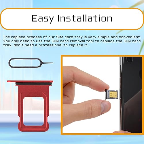 Miniatura 5 de Para iPhone 12 Ranura para tarjeta SIM roja Reemplazo Single SIM Versión para iPhone12 Adaptador de soporte de bandeja de tarjeta con anillo de goma