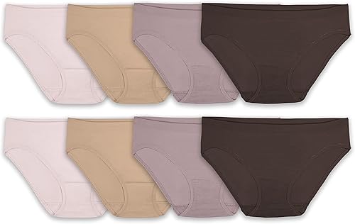 Fruit of the Loom Women's Seamless 360 Stretch Bikini Panty, Assorted 8 Pack