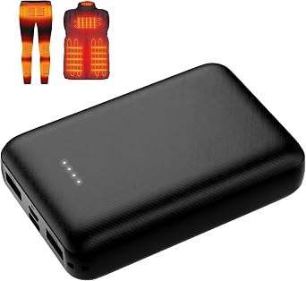 Whsahans 5V 2A Rechargeable Battery Pack for Heated Vest 10000mah Heated Jacket Battery Power Bank for Heated Vests Heated Jackets Heated Hoodies for Men WomenNo DC Port, Not Suit for 7.4v