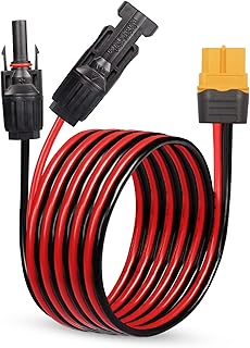 YAODHAOD Solar Panel Connector to XT60 Adapter Cable 1.5 M, 12AWG XT60 Female Solar Panel Power Cable to Solar Charge Connector for Portable Power Station & Solar Generator (1.5M)
