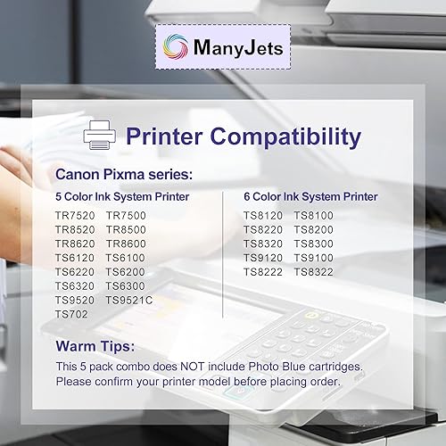 Miniatura 3 de ManyJets Cartucho de tinta compatible para Canon PGI-280XXL CLI-281XXL PGI-280 CLI-281 XXL PGI-280 CLI-281 XXL Trabajo con Canon PIXMA TS9520