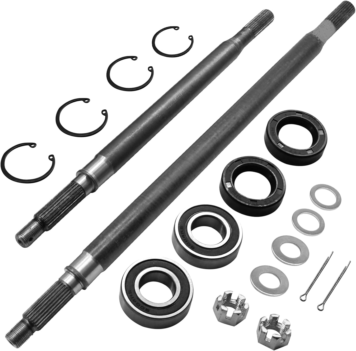 Golf Cart Rear Axle Shaft for EZGO EZ GO TXT Medalist 1994-2013 Rear Splined Axles Shaft Bearing Seal Kit Driver Side & Passenger Side 20377-G11 20377-G12 20377G11 20377G12