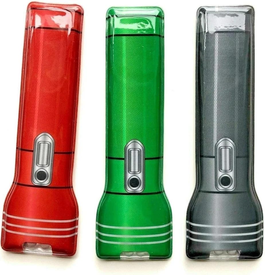 Vellcom Three Pack Magnetic LED Torches Including Batteries Flat Slimline Torch Assorted Colours Magnetic Lite Pocket Slimline Ultra Thin Bright Light Emergency Torch