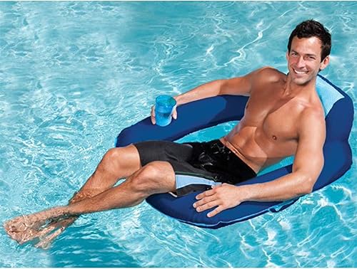 Miniatura 9 de SwimWays Spring Float Premium SunSeat Silla flotante inflable con válvula Hyper-Flate BluPink