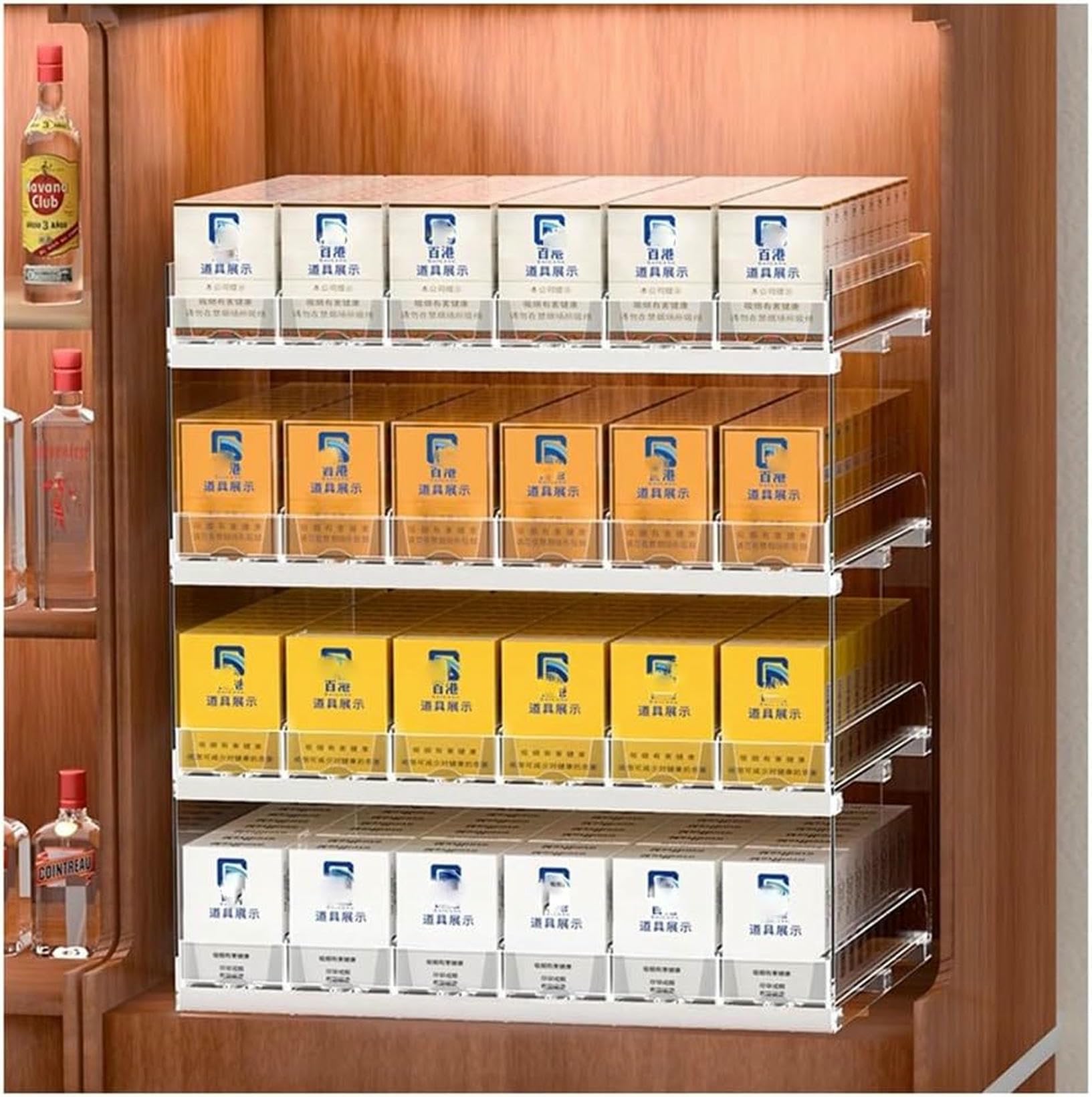 Présentoir à cigarettes pousseur automatique pour agencer votre comptoir de tabac