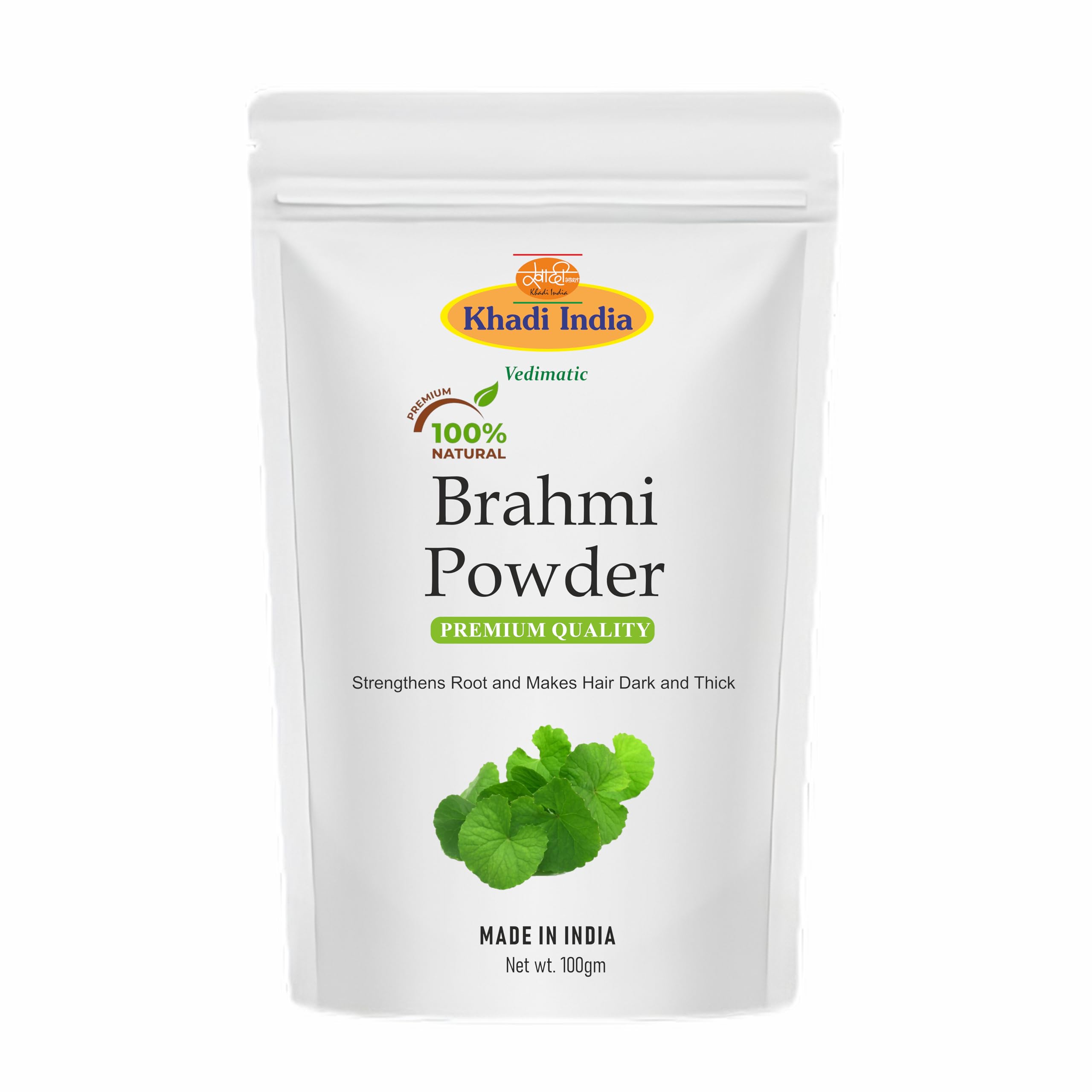Khadi 100% Pure Brahmi Leaf Organic Powder Fresh (100gm., BRAHMI)