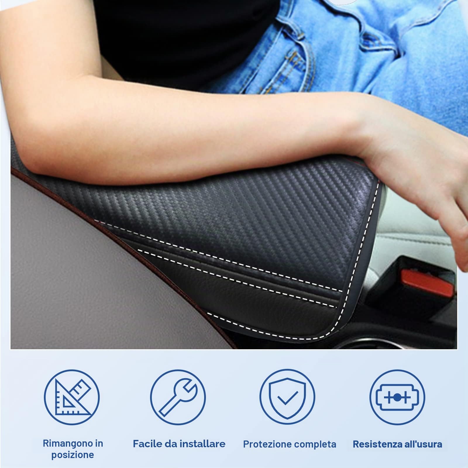CDEFG Compatibile con Renault Captur 2 2020-2024 2025, Copertura per Bracciolo Coperchio di Protezione della Scatola per Parti Console Centrale Guscio Antigraffio Auto E-Tech Hybrid Accessori (Nero)