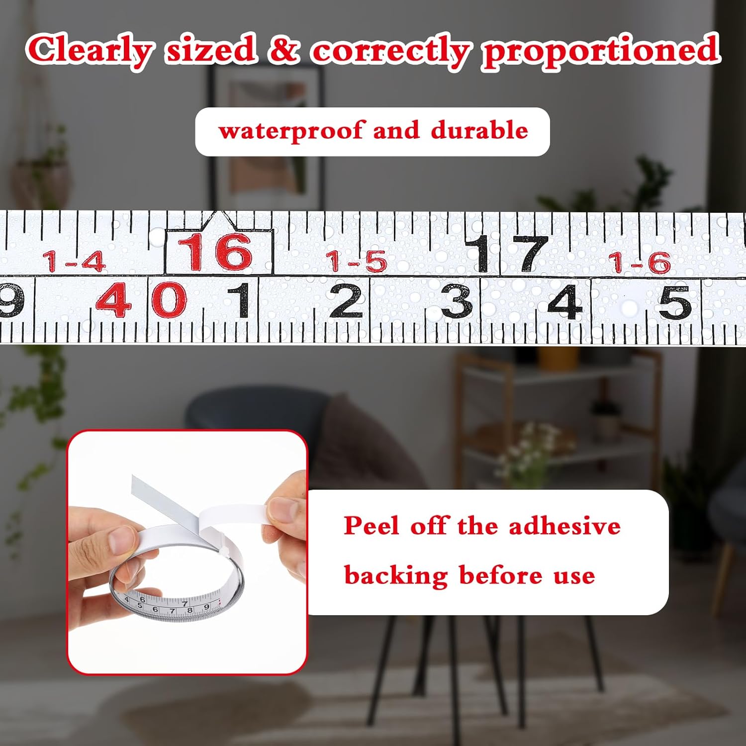 Giantree 2 Pcs Steel Self-Adhesive Measuring Tape, Imperial and Metric Scale Workbench Ruler Sticker 39" Left to Right Reading Sticky Tape with Adhesive Backing for Woodworking Saw Drafting Table