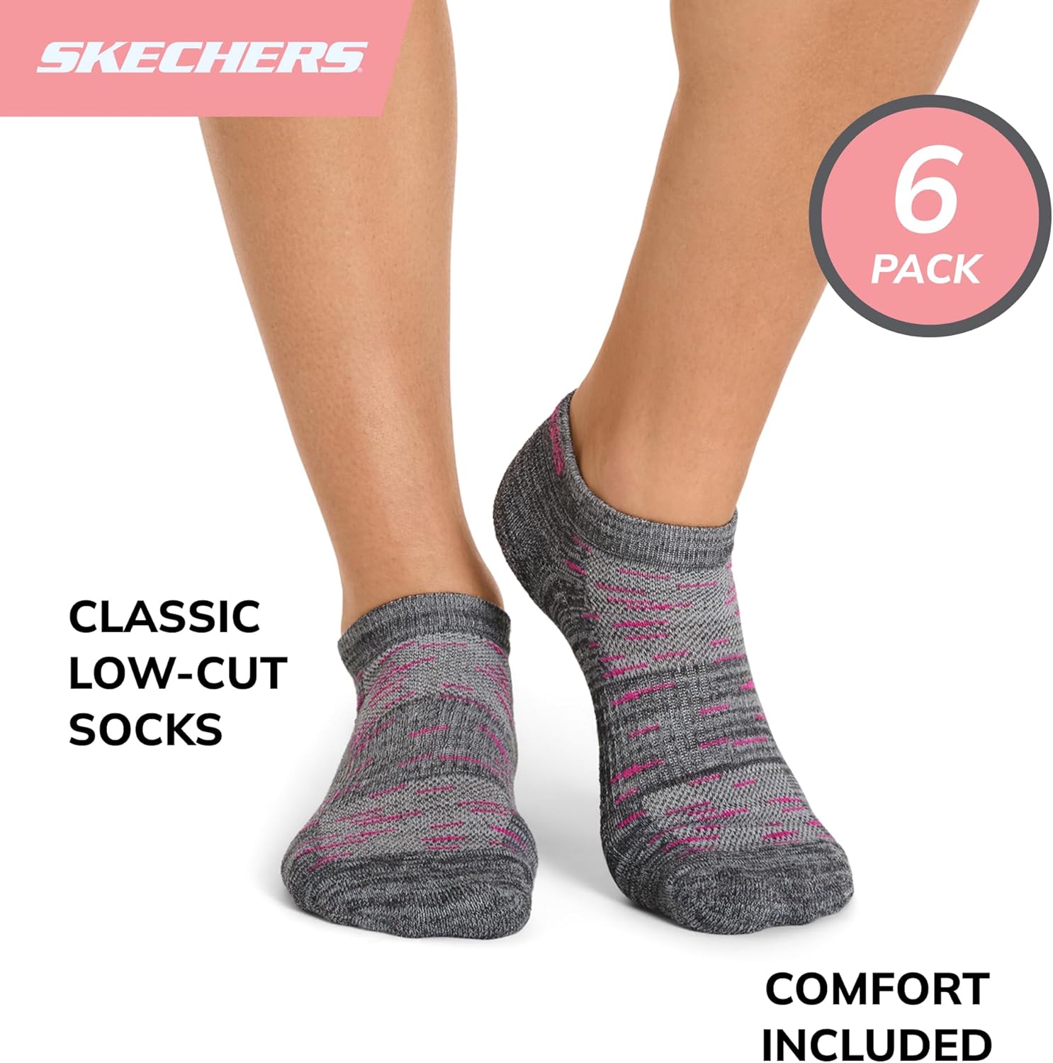 Skechers Women's Performance Low Cut Socks (6-Pack) - Image 3