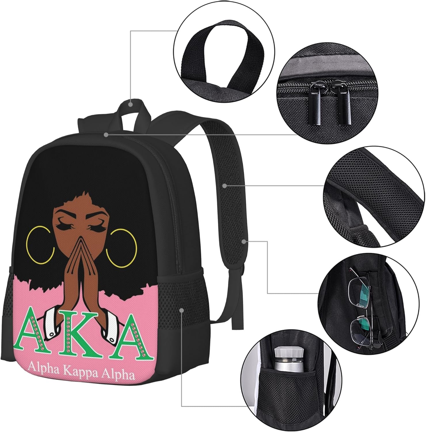 Sorority Multifunctional Backpack Large Travel Backpack for Men Women Computer Work Business Carry on Daypack
