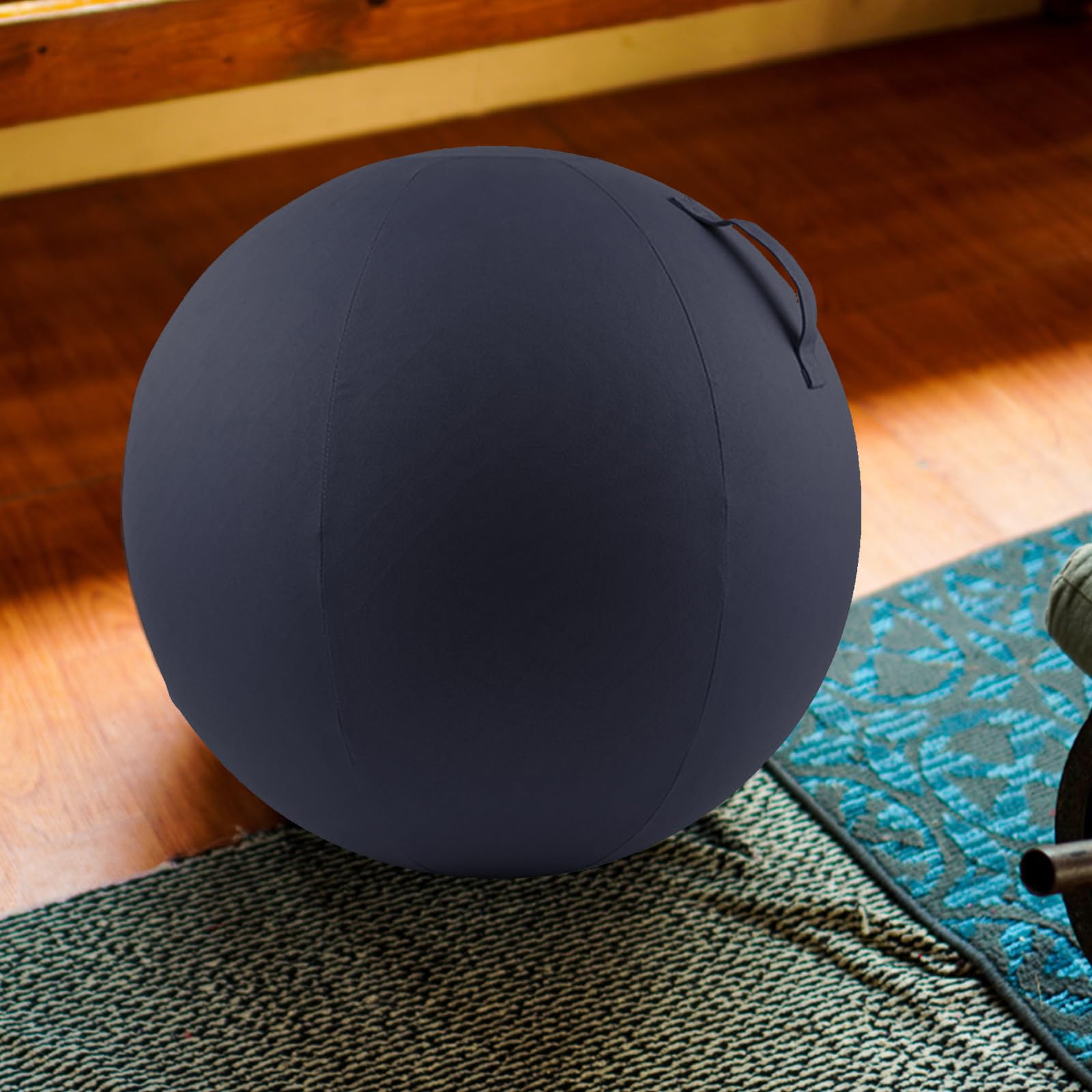 Stoff-Sitzball 65cm, Yoga-Ball-Schutzhülle, Ergonomische Sitzmöbel für Büro und Heimbüro, Solid Farbe Baumwolle Yoga-Ball-Abdeckung Bequem und Atmungsaktiv, Ballauflage - Waschbarer