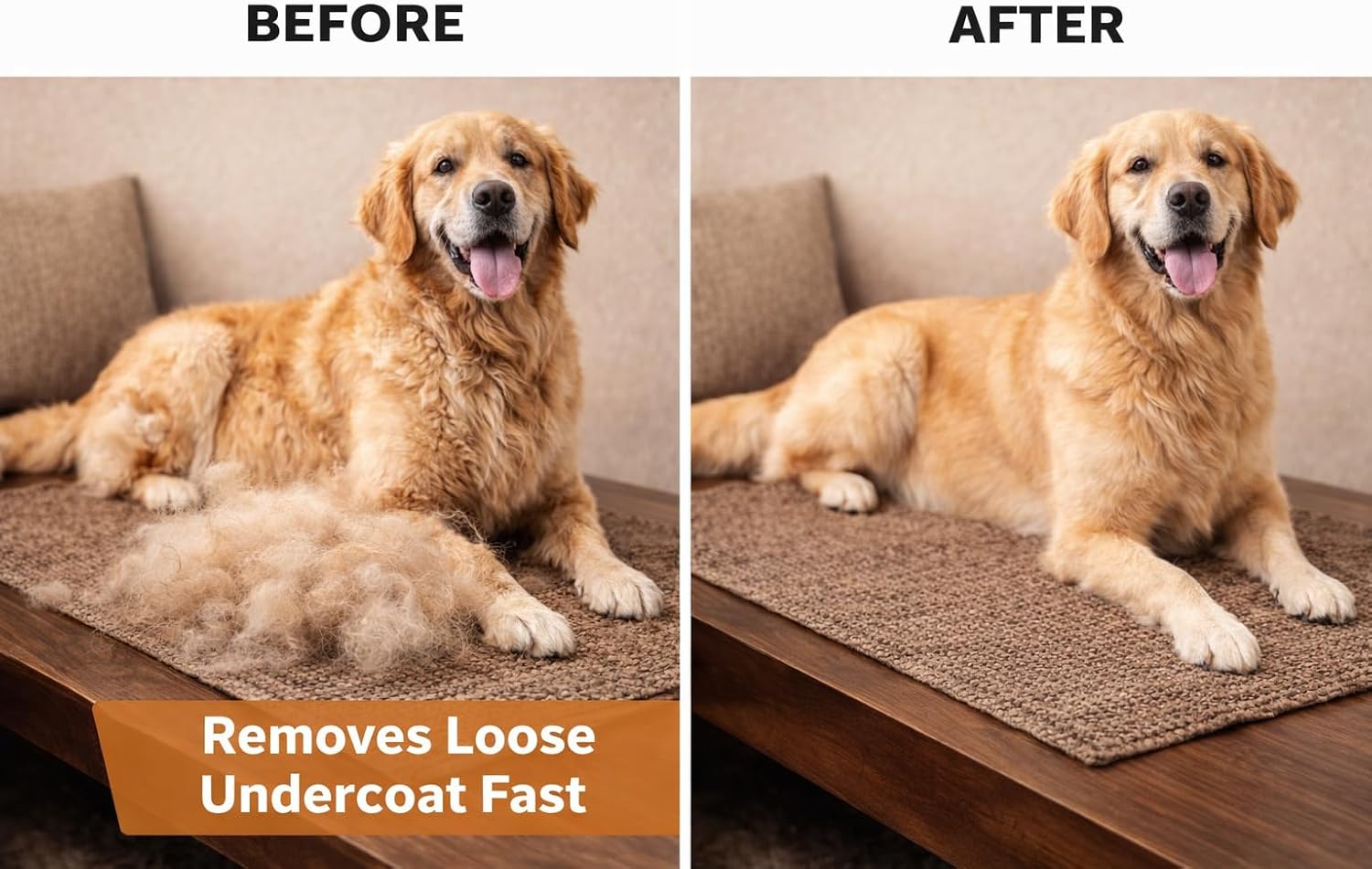 Field & Fur Dog Deshedding Tool, Undercoat Brush for Dogs & Cats, Removes Loose Fur, One-Click Release, Heavy Shedding Grooming Tool for Goldendoodles, Long Hair & Double Coats