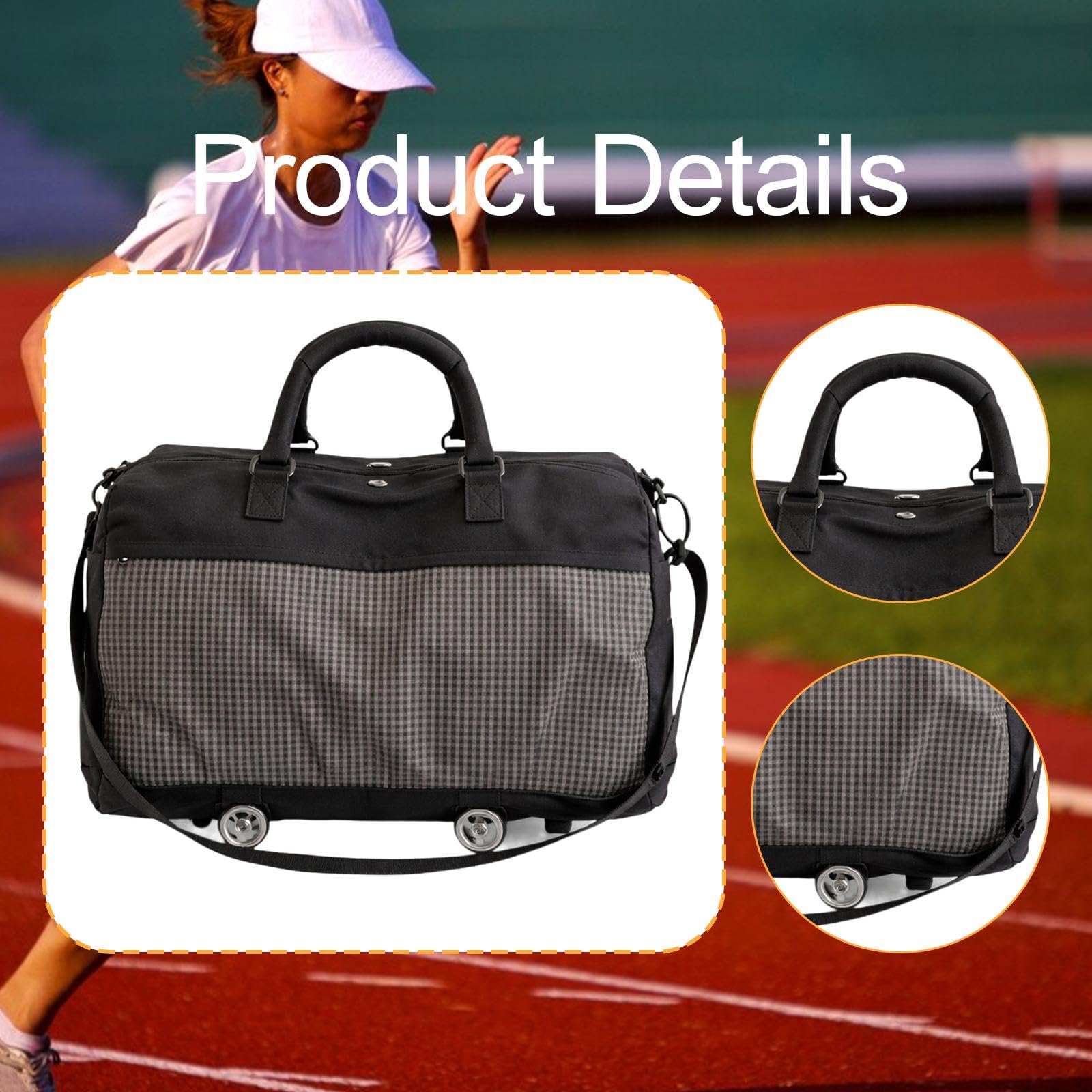 Valigetta porta laptop con ruote, multifunzionale, con ruote, per uomo e donna, ideale per il lavoro, Nero