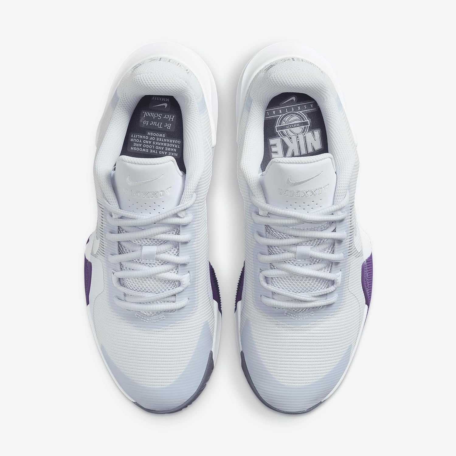 Nike Air Max Impact 4 Women's Basketball Shoes (FV1699-010, Football Grey/Barely Grape/Platinum Violet/White) Size 14.5